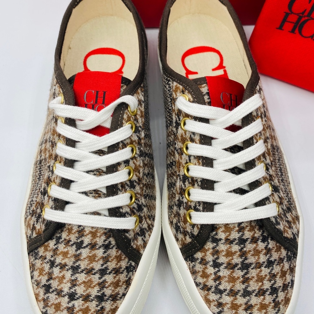 CH Carolina Herrera Canvas Bamba Sneakers Size 7 NWB AUTHENTIC - Picture 3 of 9